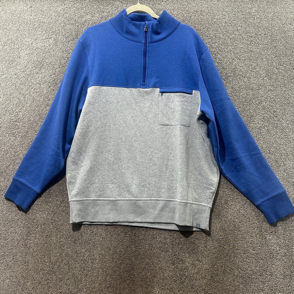 Tasc Organic Legendary Fleece 1/4 Zip Performance Sweatshirt Men XL Colorblock